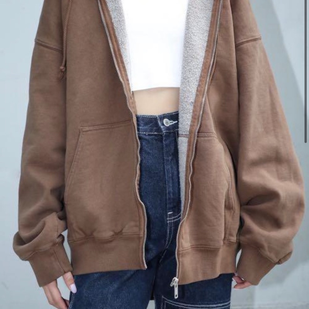 brandy melville oversized brown hoodie